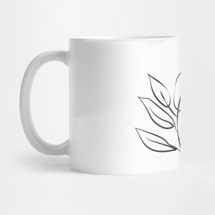 black leaf line art design Mug